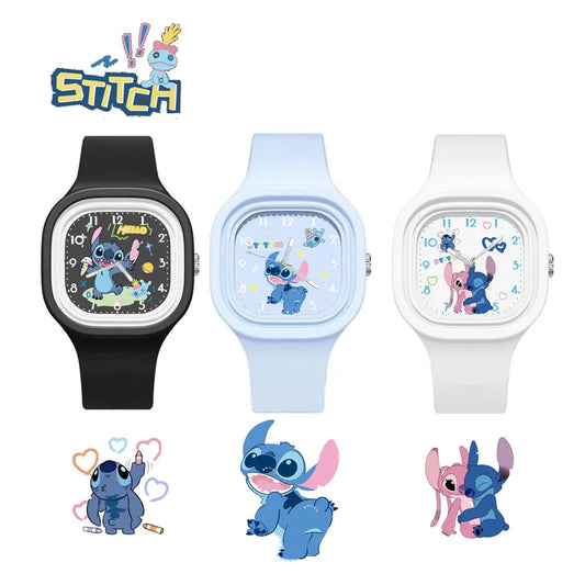 New Disney Stitch Watch Anime character Mickey Stitch Skinny Silicone Watch boys girls Sports